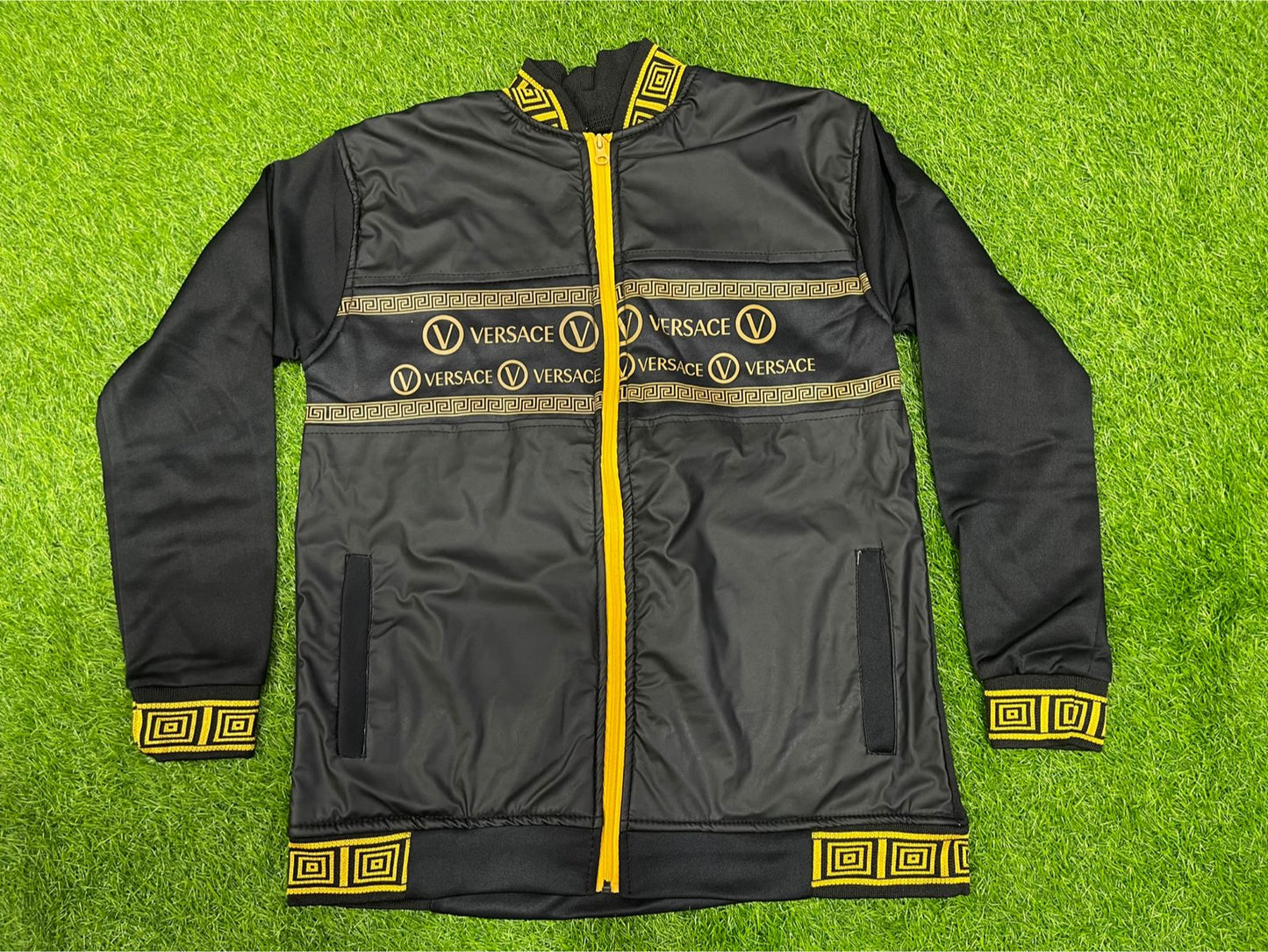 VERSACE YELLOW PANAL LEATHER JACKET
