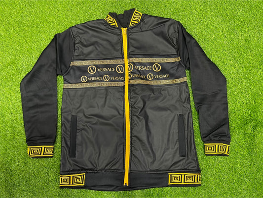 VERSACE YELLOW PANAL  LEATHER JACKET