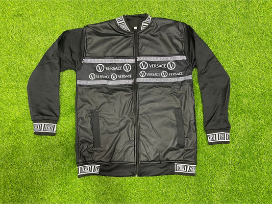 VERSACE WHITE PANAL LEATHER JACKET